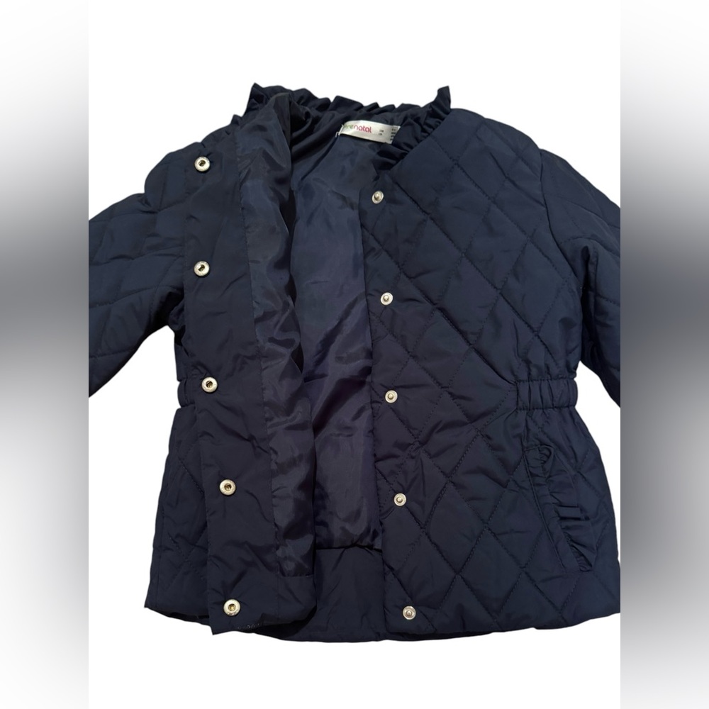 Prenatal- Girls Quilted Peplum Barn Jacket- Dark Navy Marine Color- Sz-4-5yrs
